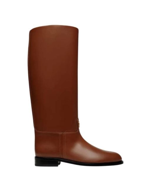 Bally Brown Huntington Long Leather Boots, Brand Size 39 Us