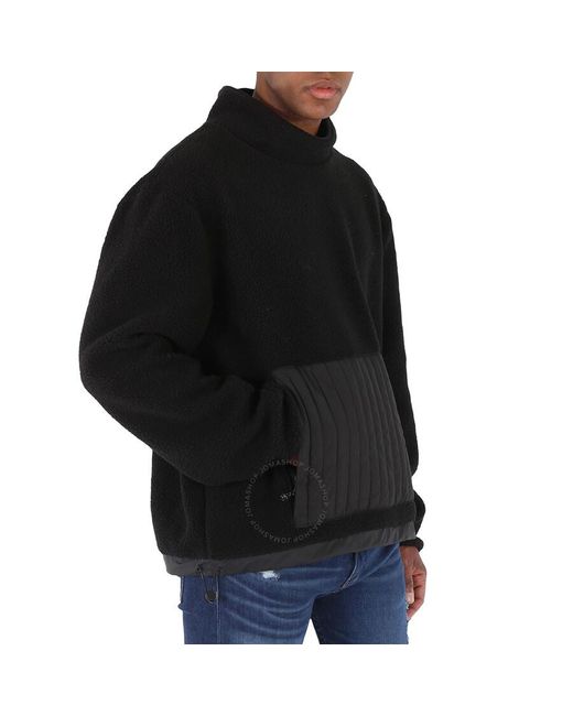 Rains Black High Neck Fleece Sweater for men