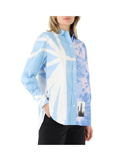 Proenza Schouler Blue Tie Dye Shirting