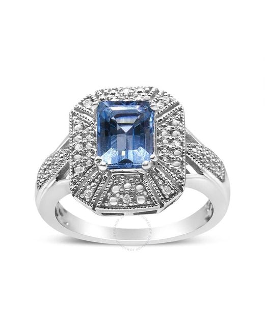 Haus of Brilliance Blue .925 Sterling Silver Diamond Accent