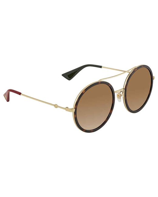 Gucci Glitter Blue/ Brown 56mm Round Sunglasses