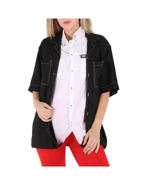 Burberry Black Ladies Oversized Double Shirt, Brand Size 6 (Us