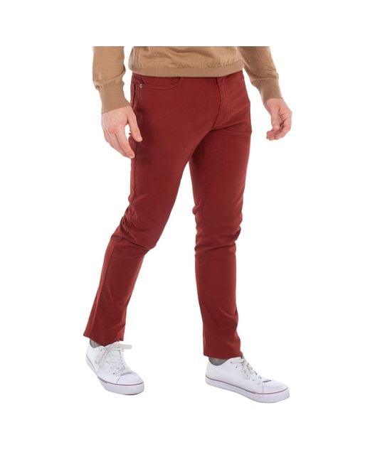 Zegna Red Ermenegildo Roccia Stretch-Cotton Denim Jeans for men