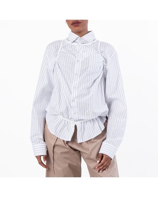Maison Margiela White Relaxed Fit Cotton Shirt, Brand Size 38 (Us