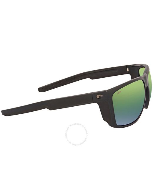 Costa Del Mar Ferg Xl Green Mirror Polarized Rectangular Sunglasses 6s9012 901206 62 for men