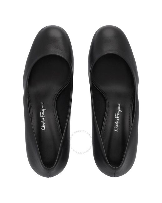 Ferragamo Black Salvatore Farrah Mirrored Heel Pump Shoes