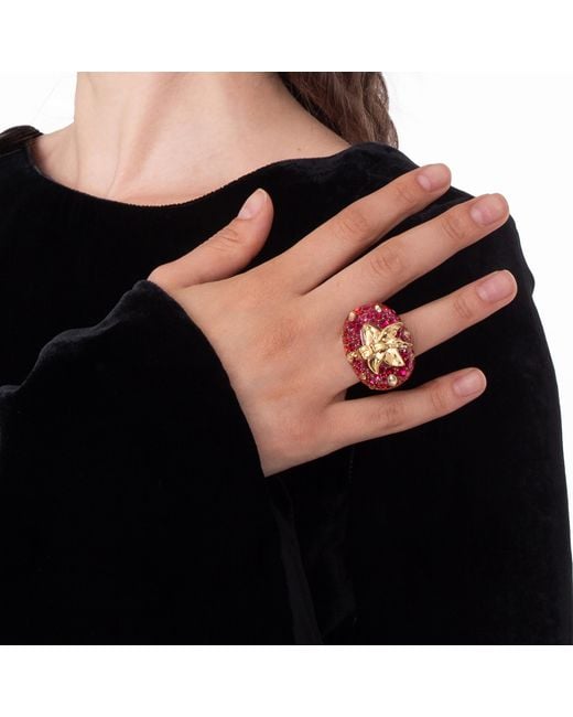 Swarovski Red Idyllia Strawberry Motif Ring
