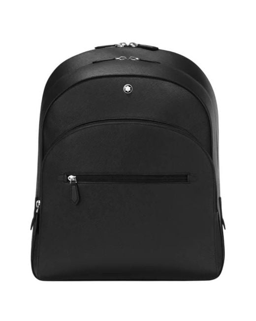 Montblanc Black Large Sartorial 3 Compartment Leather Backpack for men