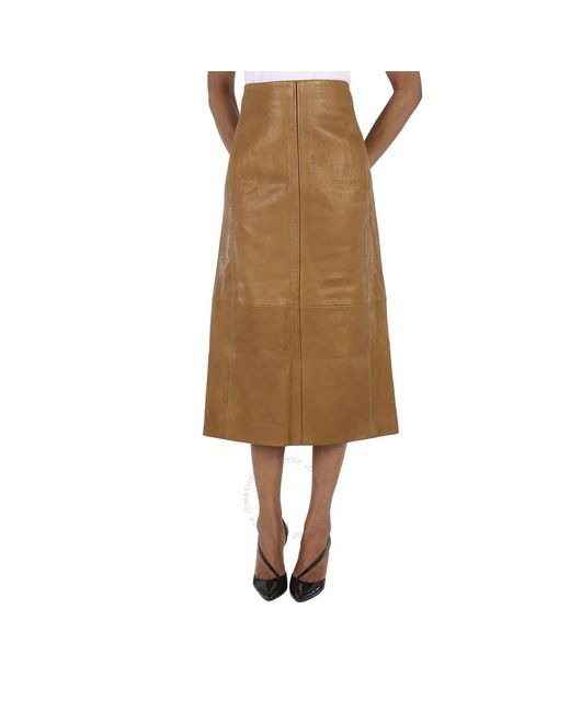 Khaite Natural Joli Leather Pencil Skirt