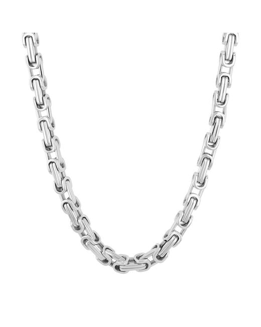 Robert Alton Metallic Byzantine Link Stainless Steel Jewelry Set for men