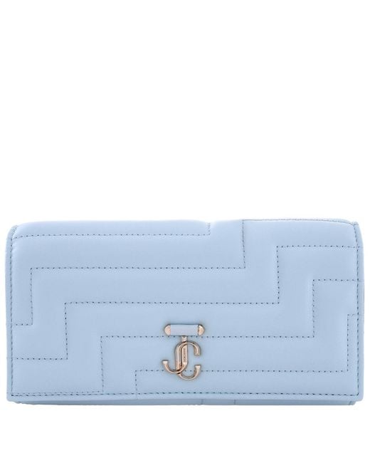 Jimmy Choo Blue Martina Jc Emblem Nappa Leather Continental Wallet