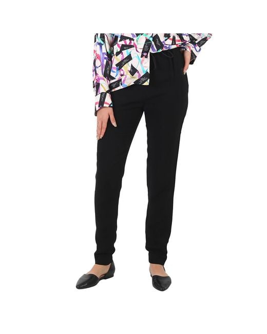 Burberry Black Custom Fit Monogram Motif Viscose jogging Pants