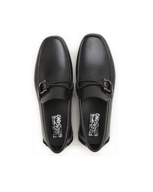 Ferragamo Black Salvatore Gancini Driver Moccasin for men