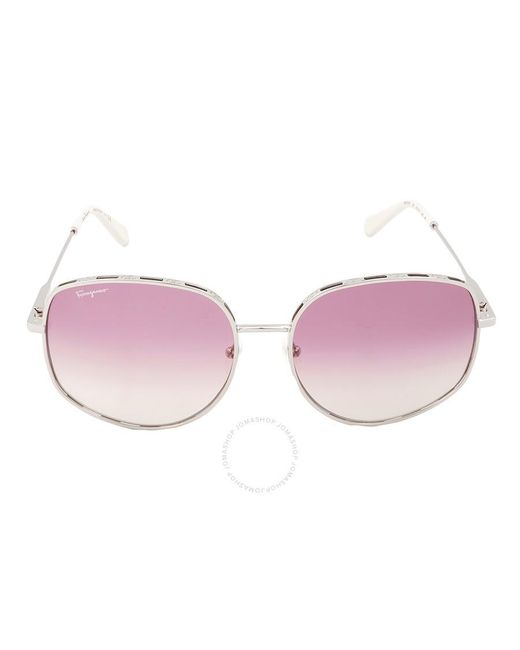 Ferragamo Pink Violet Gradient Irregular Sunglasses Sf277s 721 61