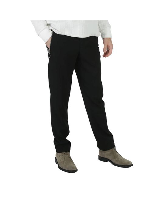 Moschino Black Mid-rise Slim-cut Trousers for men