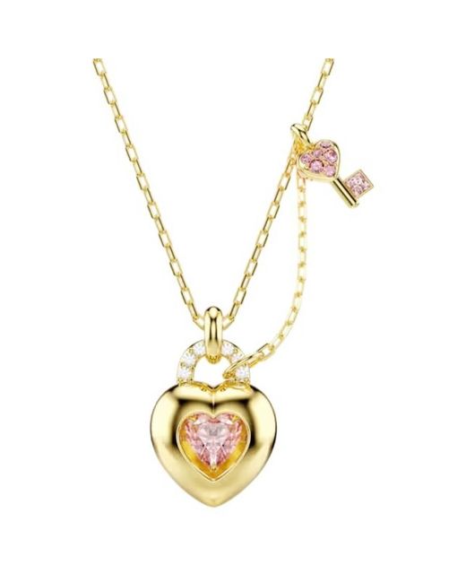 Swarovski Metallic Idyllia Heart Key Pendant Necklace