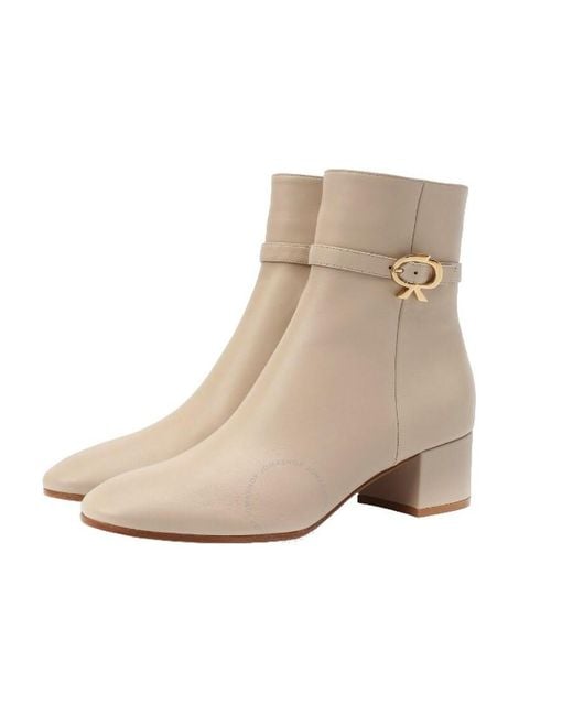 Gianvito Rossi Natural Mousse Nappa Ribbon Bootie