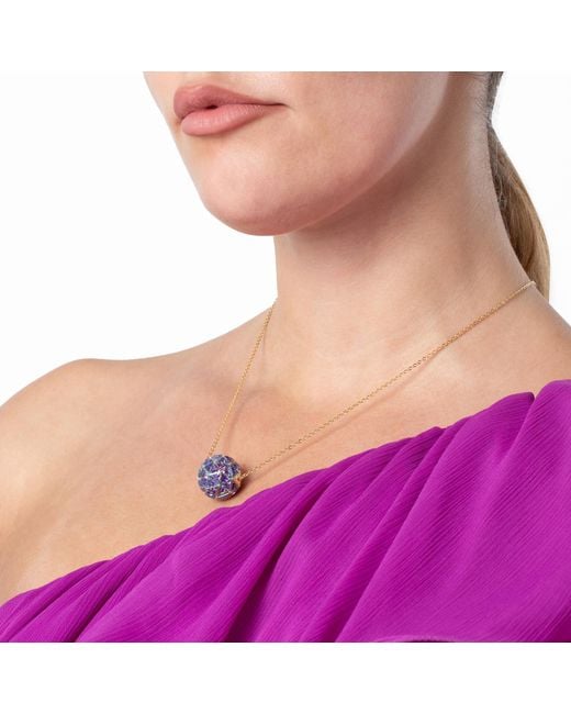Swarovski Blue Curiosa Triangle Cut-Toned Necklace for men