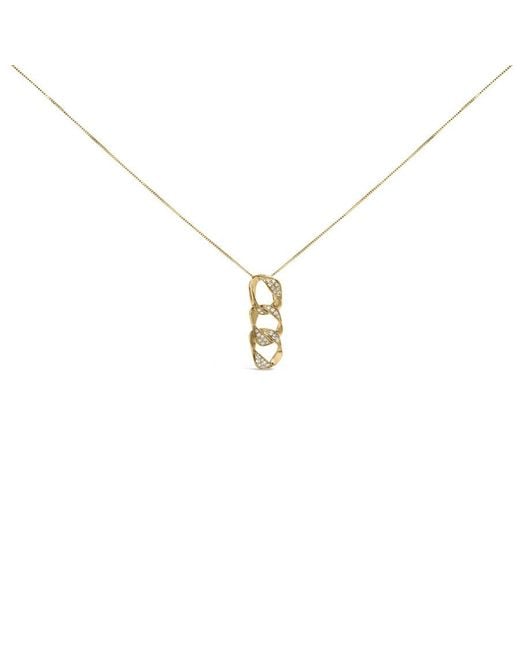 Haus of Brilliance Metallic 14K Over 1/6Ct Diamond Interlocking Triple Circle Hoop Pendant Necklace for men