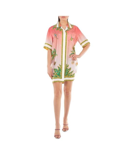 Casablanca Red Ladies Joyaux D'Afrique Silk Shirt, Brand Size 34 (Us