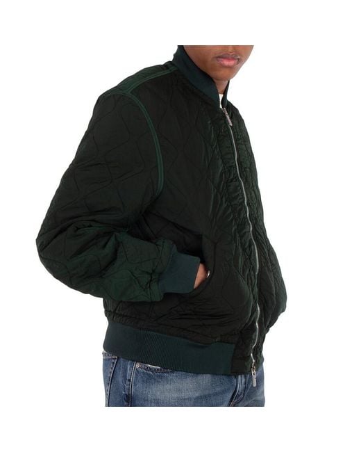 Burberry Green Quilted Long Sleeve Bomber Jacket for men