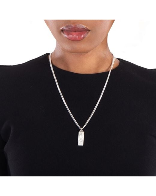 Gucci Metallic Sterling Diagonal Interlocking G Necklace for men
