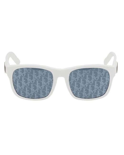 Dior Blue Mirror Logo Square Sunglasses B23 S2f 50b8 58 for men