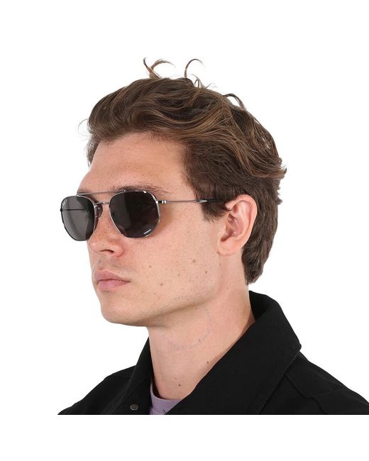 Ray-Ban Gray Grey Chromance Irregular Sunglasses