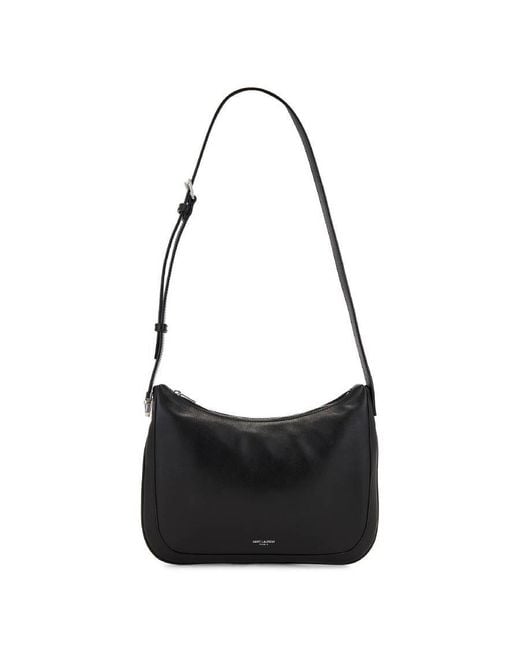 Saint Laurent Black Smooth Leather Hobo Bag for men