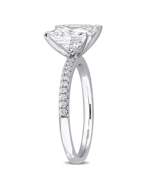 Created Forever Metallic 3 1/6Ct Tw Princess And Round-Cut Lab-Grown Diamond Solitaire Engagement Ring