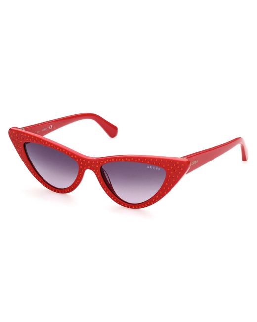 Guess Red Gradient Smoke Cat Eye Sunglasses