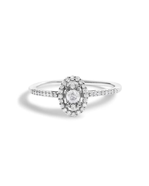Haus of Brilliance White 14K 1/5 Cttw Diamond Oval Shape With Halo Engagement Ring (H-I Color, I1-I2 Clarity)