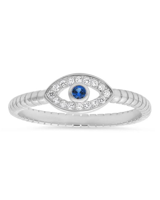 Kylie Harper Blue Sterling Cz Evil Eye Ring