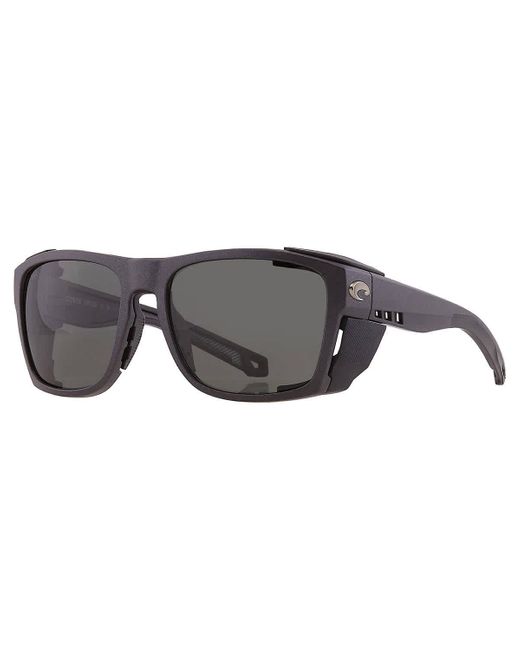 Costa Del Mar Gray King Tide 6 Grey Polarized Glass Wrap Sunglasses 6s9112 911204 58 for men