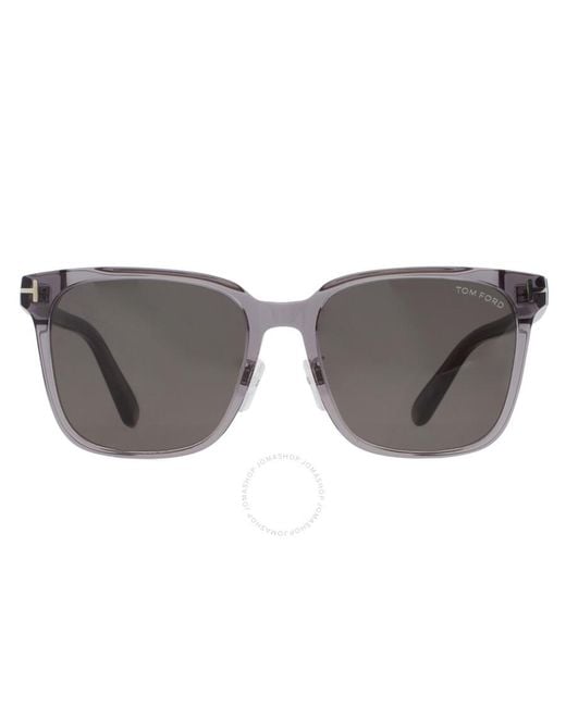 Tom Ford Gray Square Sunglasses Ft0891-k 20c 55 for men