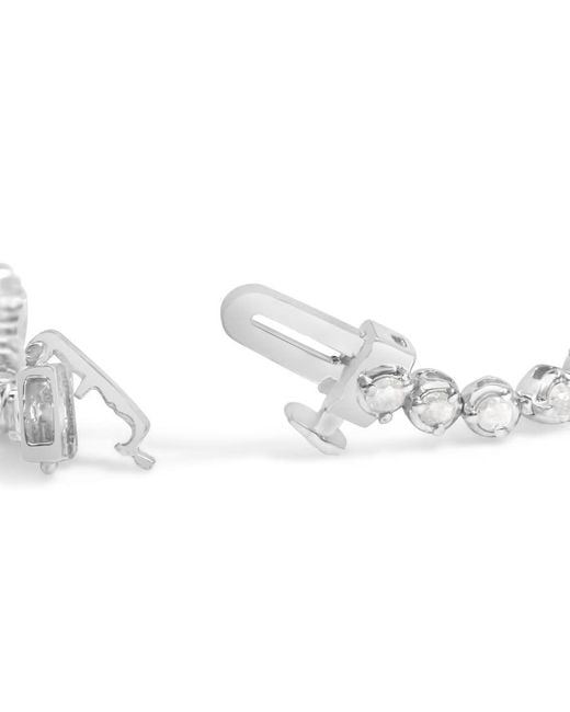 Haus of Brilliance Metallic 925 Sterling 2.0 Cttw Diamond 3 Prong Set Tennis Bracelet