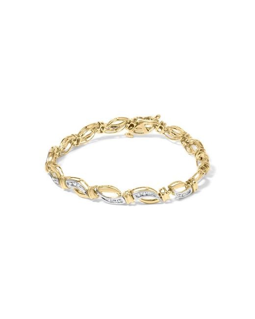 Haus of Brilliance Metallic 10K And 1/2 Cttw Channel Set Diamond Infinity Link 7" Tennis Bracelet (H-I Color, I1-I2 Clarity)