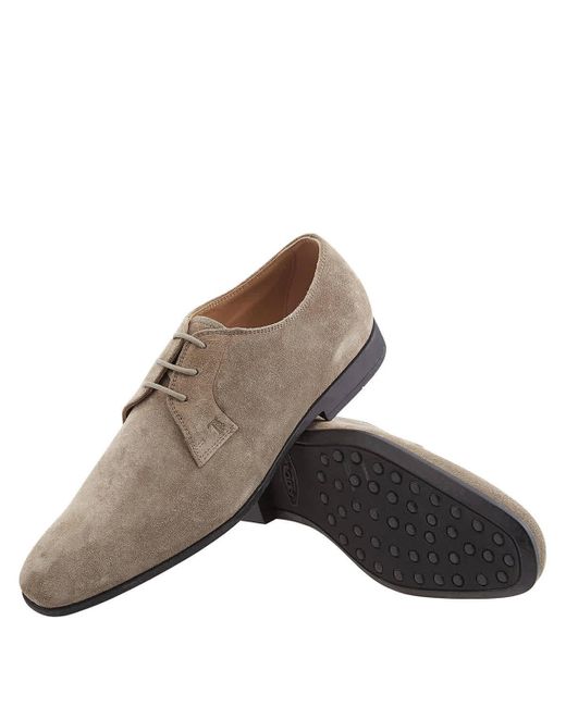 Tod's Gray Uomo Gomma leggera Suede Derby Shoes for men