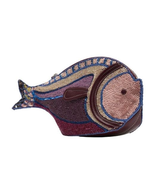 Staud Purple Pesce Clutch