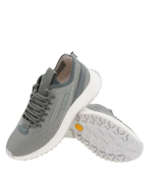 Bally Gray Dean Stripe Detailed Sneakers, Brand Size 6.5 Us Size 7.5 for men