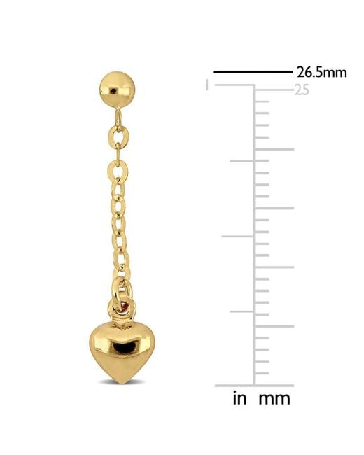 Amour Metallic Heart Drop Earrings