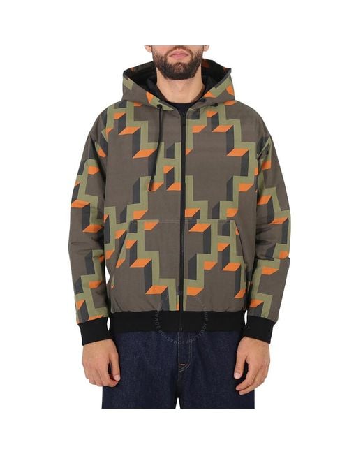 Marcelo Burlon Orange Army Geometric-print Hooded Jacket for men