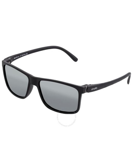 Simplify Black Ellis Mirror Coating Square Sunglasses Ssu123-sl