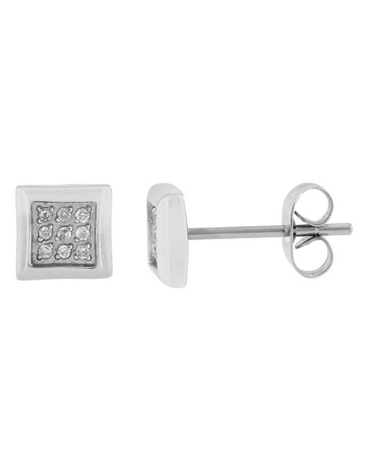 Robert Alton Metallic 1/10Ctw Stainless Steel Square Earring for men