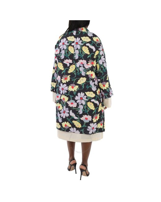 Marni Multicolor Floral-print Oversized Coat