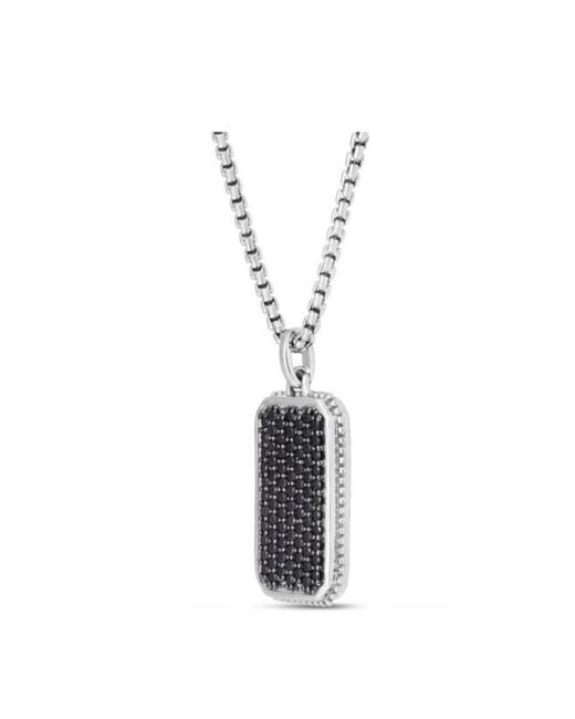 Tresorra White Sterling Spinel Tag Pendant Necklace