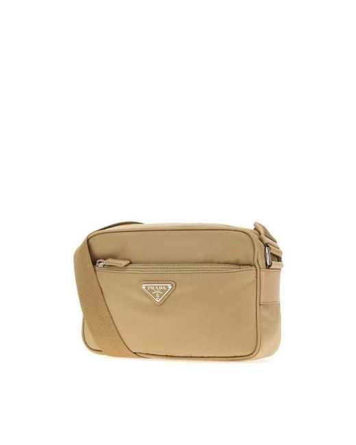 Prada Natural Re-Nylon Crossbody Bag Cammello Borse A Tracolla