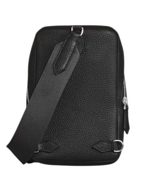 Montblanc Black Companion Supple Leather On Body Bag for men