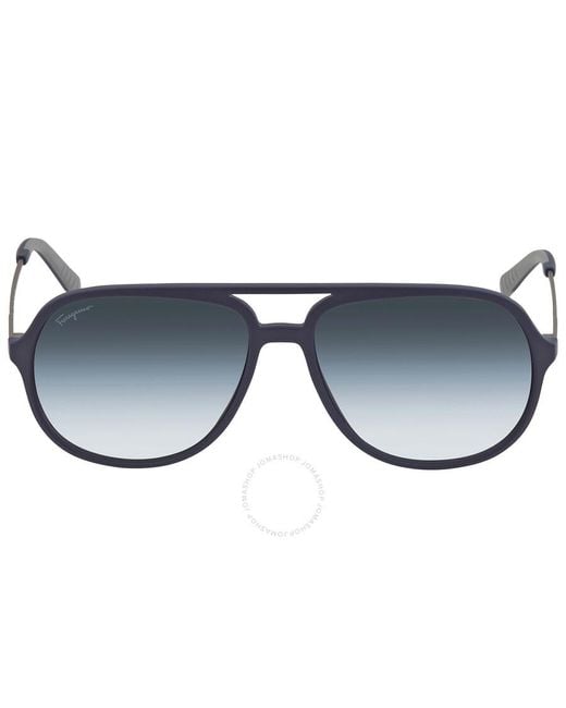 Ferragamo Blue Gradient Navigator Sunglasses Sf999s 414 60 for men