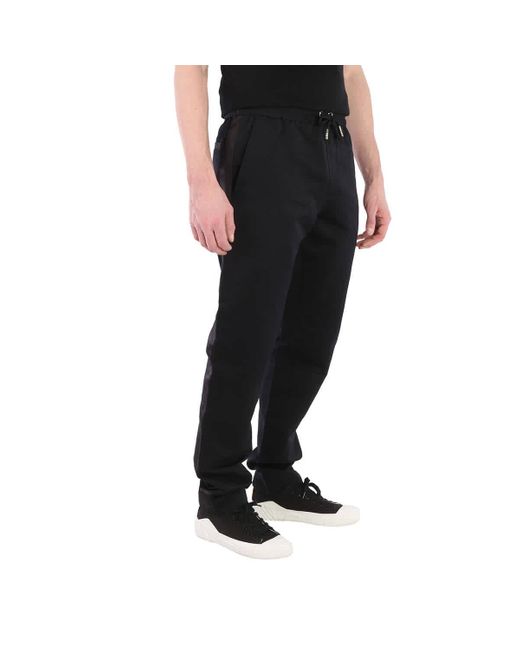 Burberry Black Linen-cotton Track Pants for men